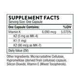 THORNE Vitamin K60 bottle – back label